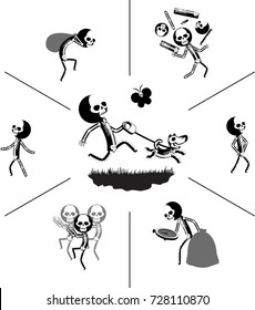 A sticker similar to a skeleton for Halloween.