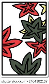 Sticker Simple Hanafuda Kannazuki Autumn Leaves October Autumn Leaves Dregs