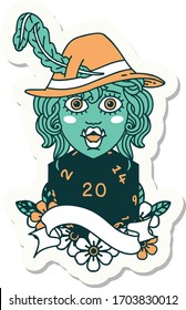 pegatina de cantante de medio orco con 20 dados natural rollo