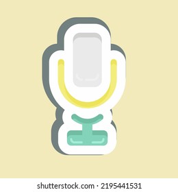 Sticker Singing. suitable for education symbol. simple design editable. design template vector. simple illustration