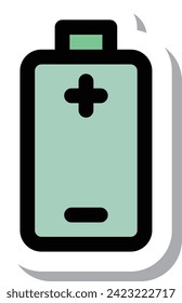Sticker single icon for items necessary for disaster prevention: Battery