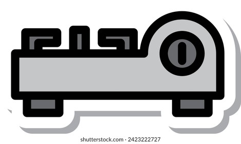 Sticker single icon for items necessary for disaster prevention Gas stove