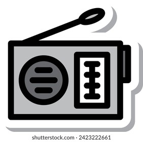 Sticker single item icon for items necessary for disaster prevention Radio