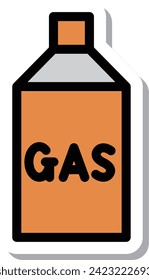 Sticker single item icon for items necessary for disaster prevention Gas cylinder