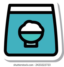 Sticker single item icon for items necessary for disaster prevention - Mobile rice