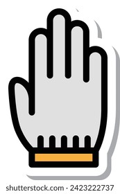 Sticker single item icon for items necessary for disaster prevention: work gloves