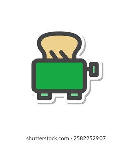 Sticker Single item icon related to daily necessities home appliances Pop-up toaster