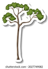 Pegar un solo árbol en la ilustración de fondo blanco