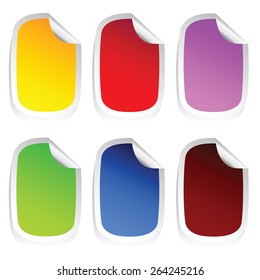 sticker in six color set one vector on white