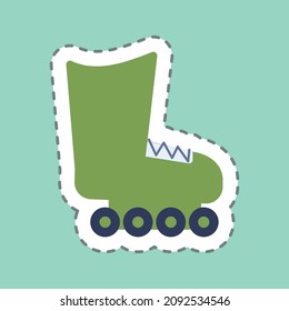 Sticker Skates - Line Cut - Simple illustration,Editable stroke,Design template vector, Good for prints, posters, advertisements, announcements, info graphics, etc.