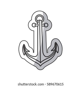 sticker sketch contour anchor icon design vector illustration