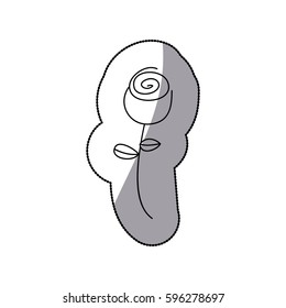 sticker sketch contour rose floral icon vector illustration