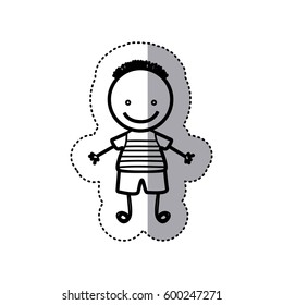 sticker sketch silhouette caricature boy with hairstyle vector illustration