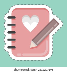 Sticker Sketchbook. suitable for Paint Art Tools symbol. simple design editable. design template vector. simple illustration