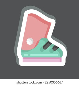 Sticker Ski Boots. related to Sports Equipment symbol. simple design editable. simple illustration