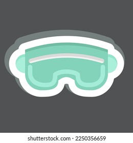 Sticker Ski Goggles. related to Sports Equipment symbol. simple design editable. simple illustration