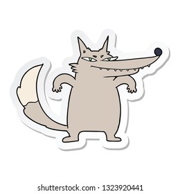pegatina de un lobo de dibujos animados