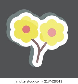 Aufkleber Kleine Blumen. geeignet für Gartensymbol. einfaches Design bearbeitbar. Designvorlage, Vektor. einfache Symbolillustration