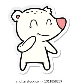 sticker of a smiling polar bear cartoon