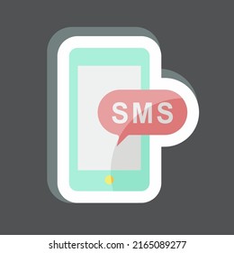 Notificación de SMS de sticker. adecuado para el símbolo Educación. diseño simple editable. vector de plantilla de diseño. ilustración de símbolo simple