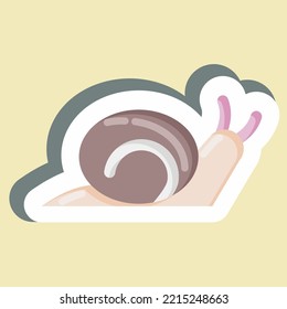 Sticker Snail. suitable for Garden symbol. simple design editable. design template vector. simple illustration