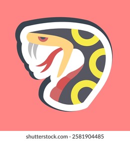 Sticker snake. Traditional tattoo elements.