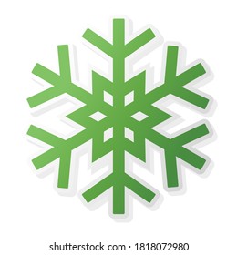 Sticker snowflake on a white background. Vector illustration.