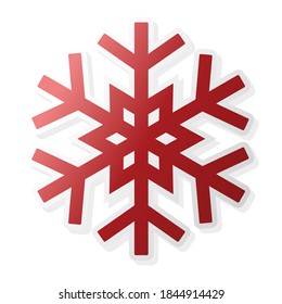 Sticker snowflake en un fondo blanco. Ilustración vectorial.