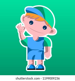 sticker for social networks "boy, showing the gesture" everything is OK! "