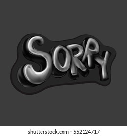 Sticker Sorry, drawing, lettering vector