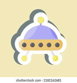 Transbordador espacial de pegatinas. adecuado para el símbolo Educación. diseño simple editable. vector de plantilla de diseño. ilustración simple
