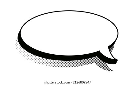 Sticker speech bubble retro style halftone shadow. Vector 10 eps
