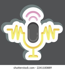 Sticker Speech Recognition. related to Machine Learning symbol. simple design editable. simple illustration. simple vector icons