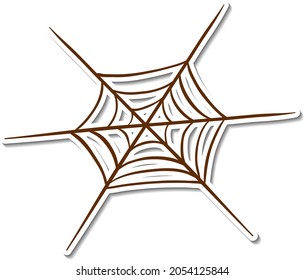 Sticker spider web on white background illustration