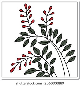 Sticker square Hanafuda Bunzuki Hagi July Hagi scum
