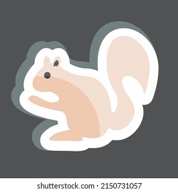 Sticker Squirrel. suitable for animal symbol. simple design editable. design template vector. simple symbol illustration