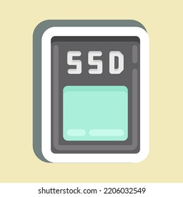 Sticker SSD. suitable for Computer Components symbol. simple design editable. design template vector. simple illustration