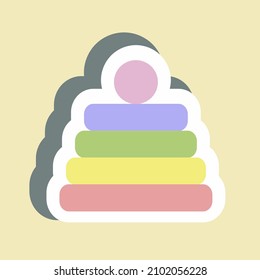 Sticker Stack Toy - Simple illustration,Design template vector, Good for prints, posters, advertisements, announcements, info graphics, etc.