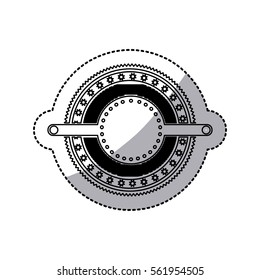 sticker of stamp circular art deco emblem