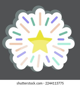 Sticker Star with Rays. related to Stars symbol. simple design editable. simple illustration. simple vector icons