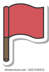 Sticker station related icon illustration signal flag