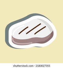 Carne adhesiva. adecuado para la carne. diseño simple editable. vector de plantilla de diseño. ilustración simple