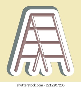 Sticker Stepladder. suitable for Paint Art Tools symbol. simple design editable. design template vector. simple illustration