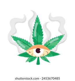 A sticker of stoned eye in flat style