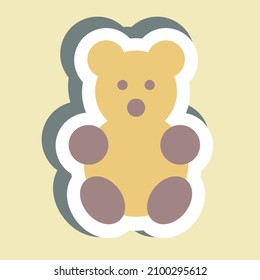 Sticker Stuffed Bear - Simple illustration,Design template vector, Good for prints, posters, advertisements, announcements, info graphics, etc.