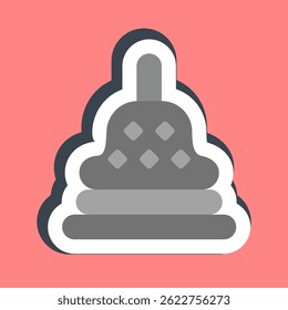 Sticker stupa temple. Buddhism and vesak elements.