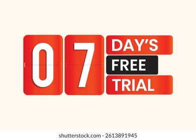 Sticker style 7 days free trial background design
