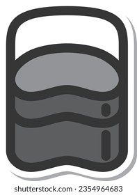 Sticker style camping-related single item icon rice bowl
