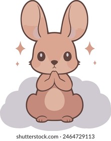 Sticker Style Cute Kangaroo Illustration(vector)