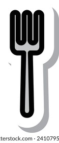 Sticker style daily necessities icon fork